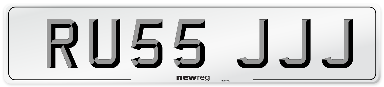 RU55 JJJ Number Plate from New Reg